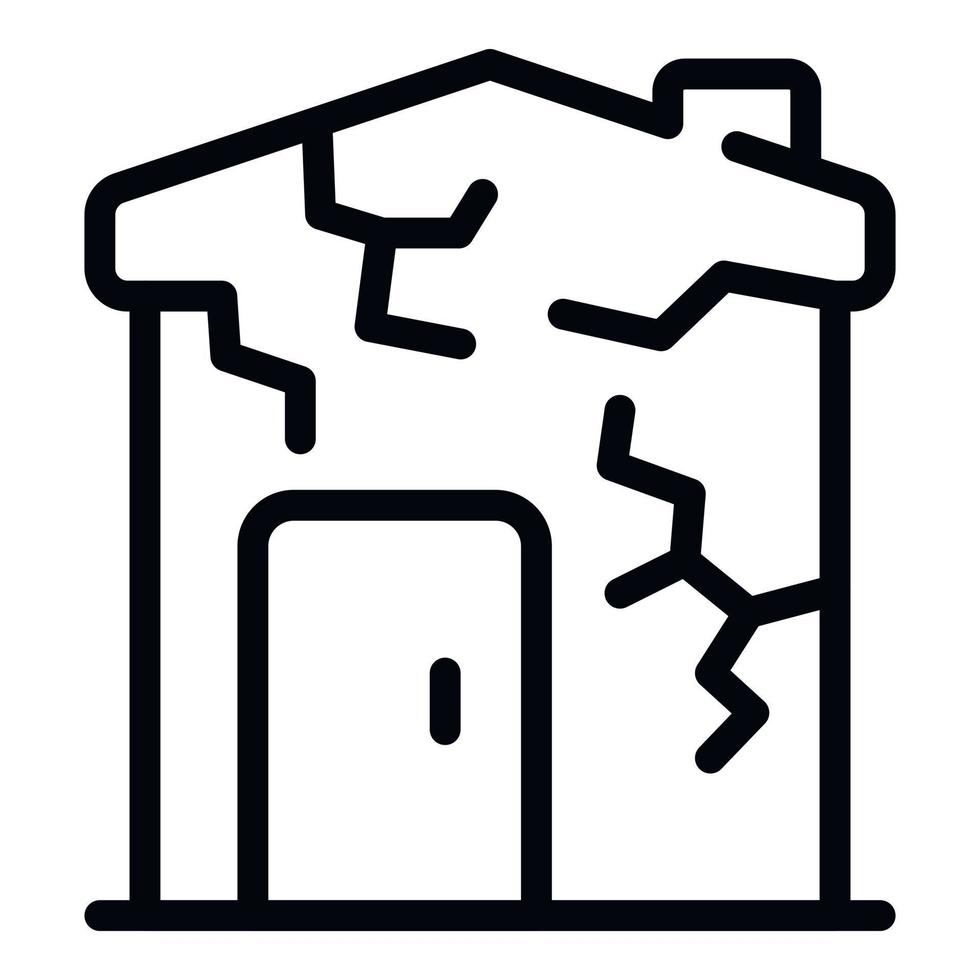 Destroyed house icon outline vector. Poverty house vector