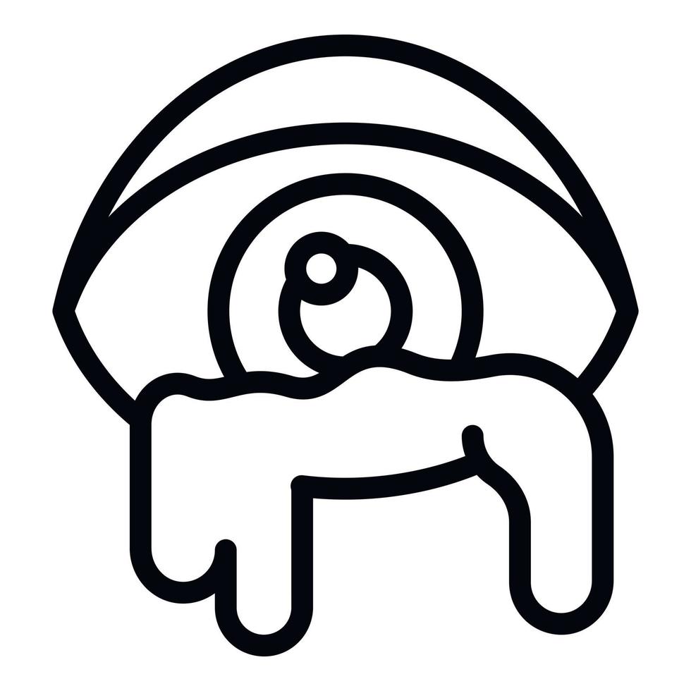 Crying eye icon outline vector. Poverty family vector