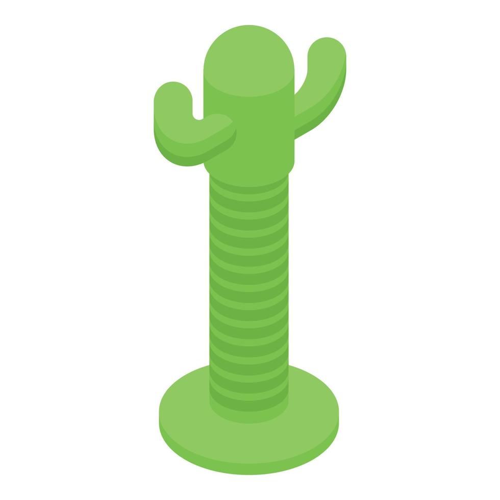 Cat green post icon isometric vector. Toy house vector