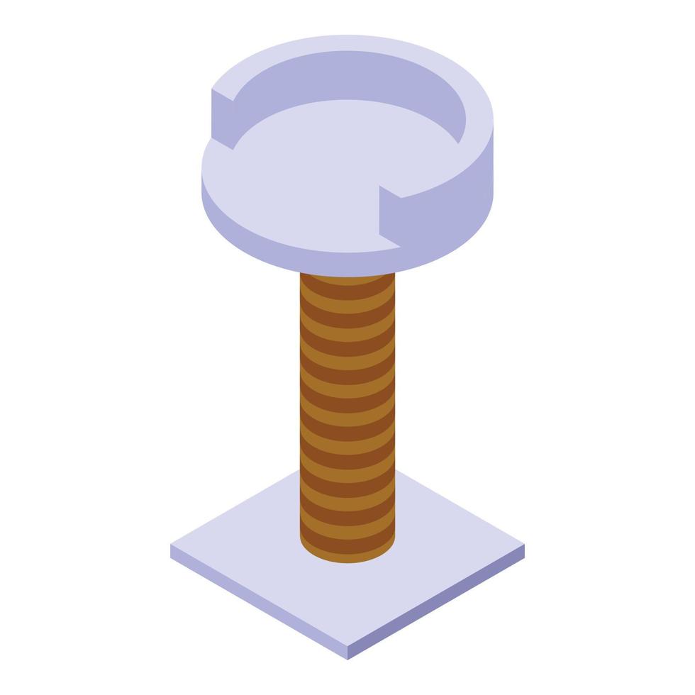 Cats scratching post icon isometric vector. Cat house vector