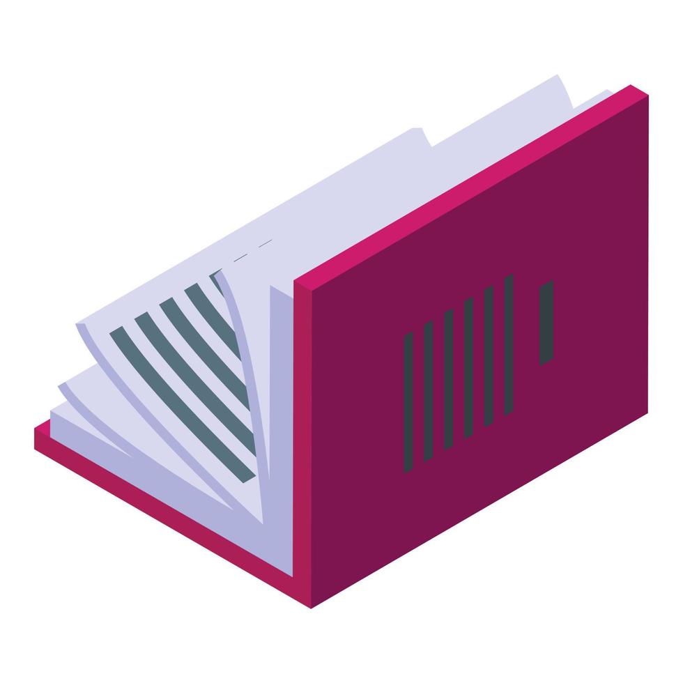 New book icon isometric vector. Library school vector