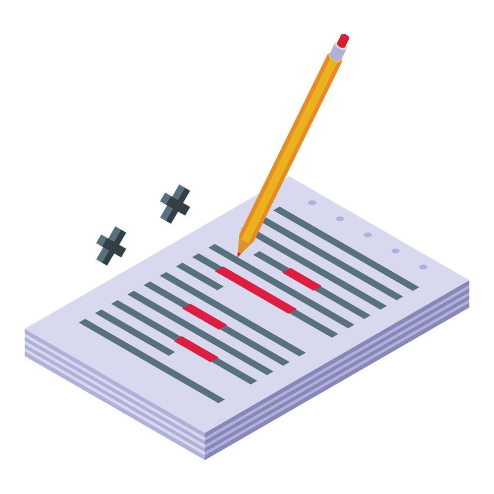 Writing book icon isometric vector. School study vector