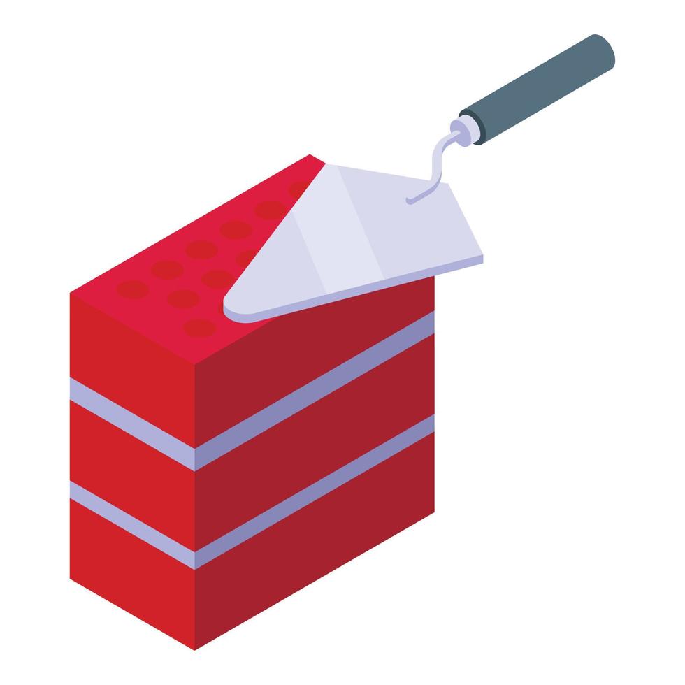 Brick trowel icon isometric vector. Cement mixer vector