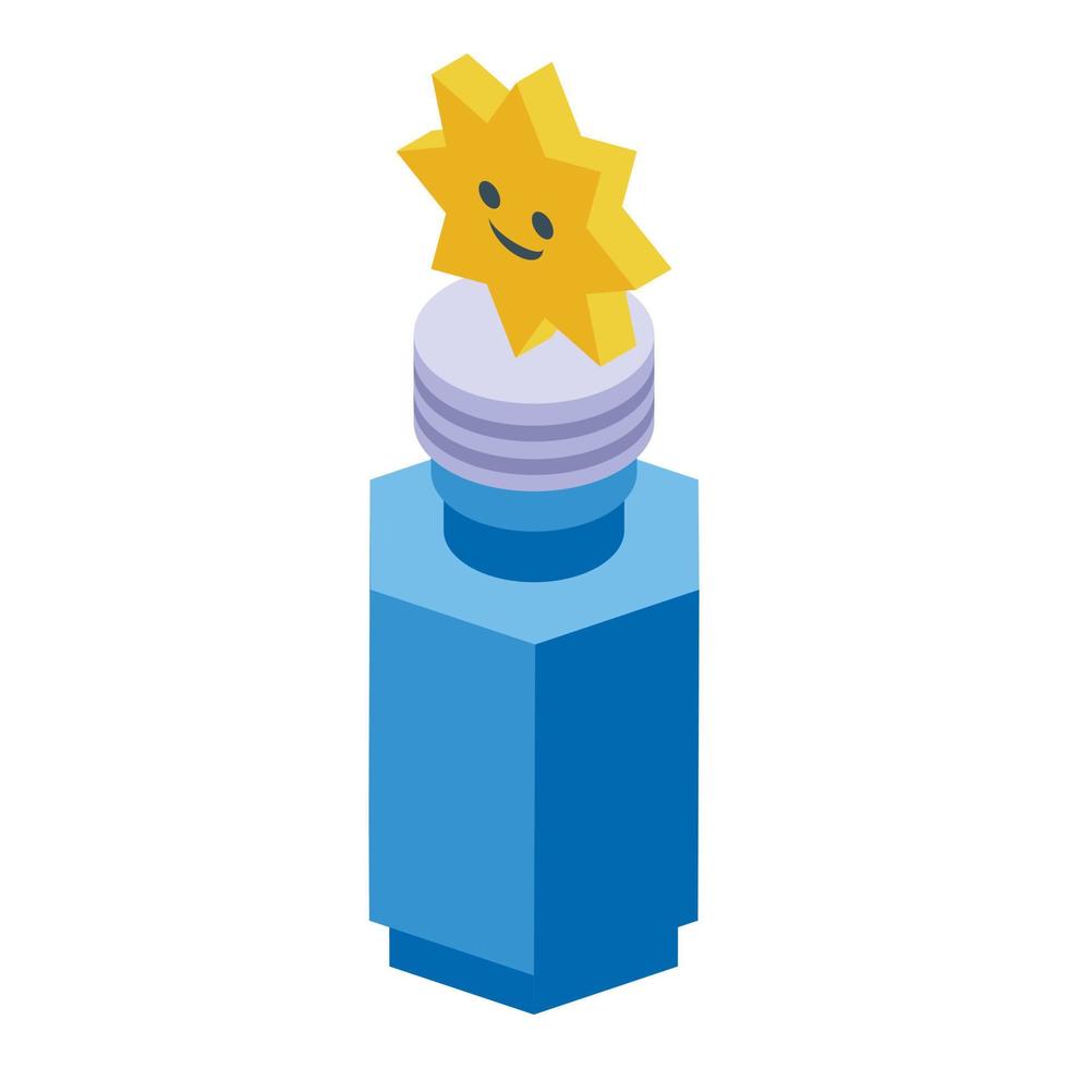 Blowing bubbles pot icon isometric vector. Soap bubble vector