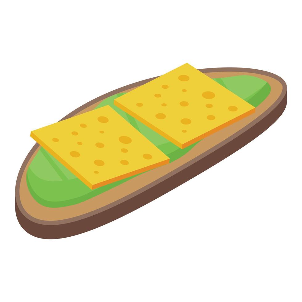 Avocado toast with cheese icon isometric vector. Bread sandwich vector