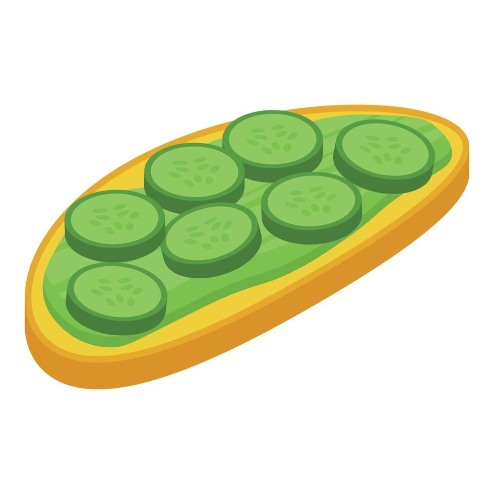 Cucumber avocado toast icon isometric vector. Bread food vector