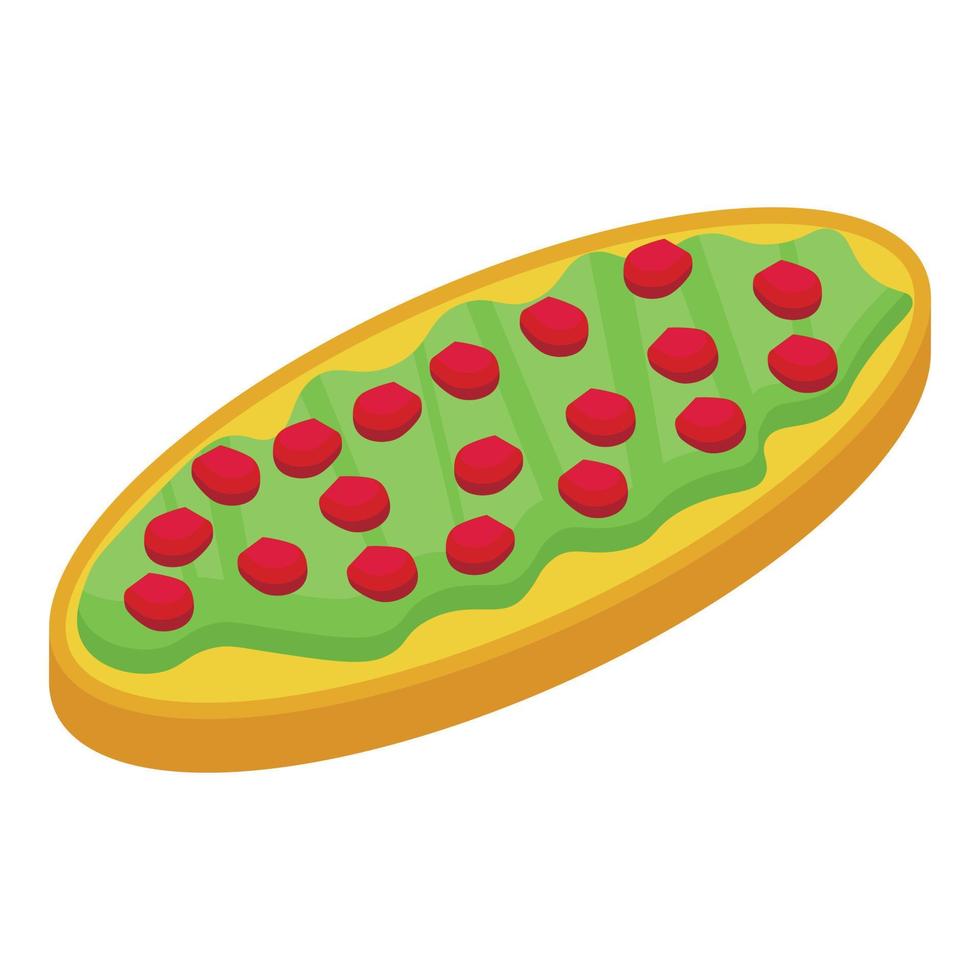 Berry avocado toast icon isometric vector. Bread food vector