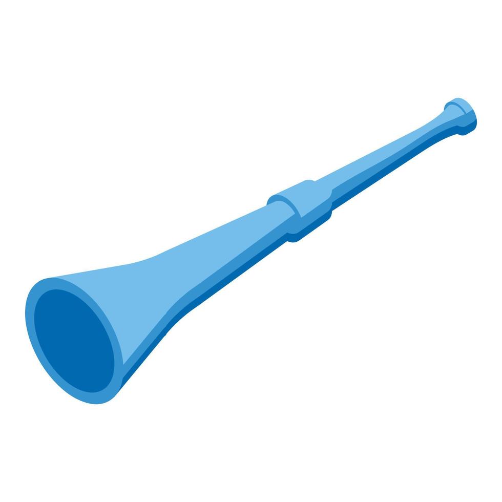 largo vuvuzela icono isométrica vector. fútbol cuerno vector