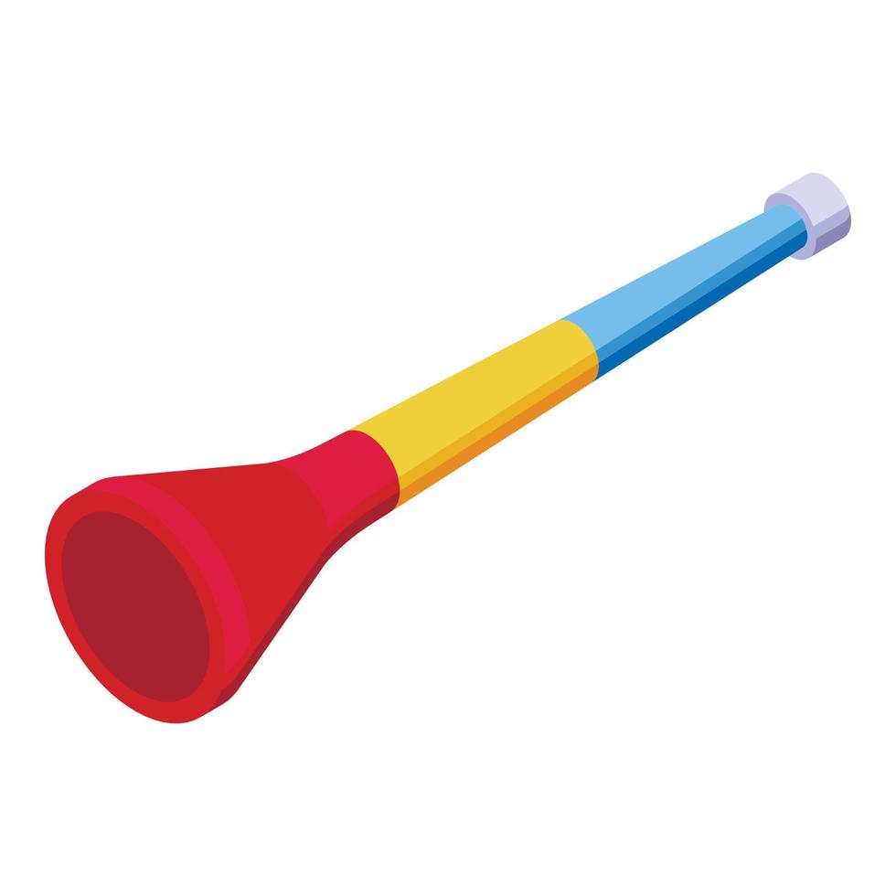 trompeta vuvuzela icono isométrica vector. fútbol cuerno vector