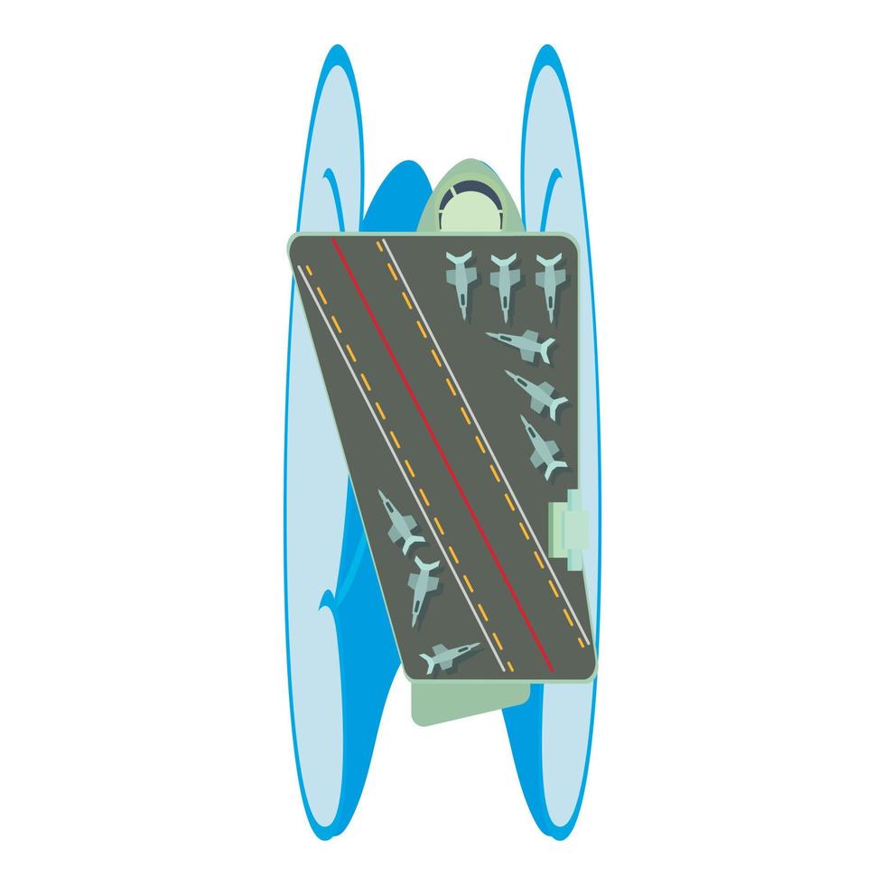 Aircraft carrier icon isometric vector. Military ship with fighter aircraft icon vector