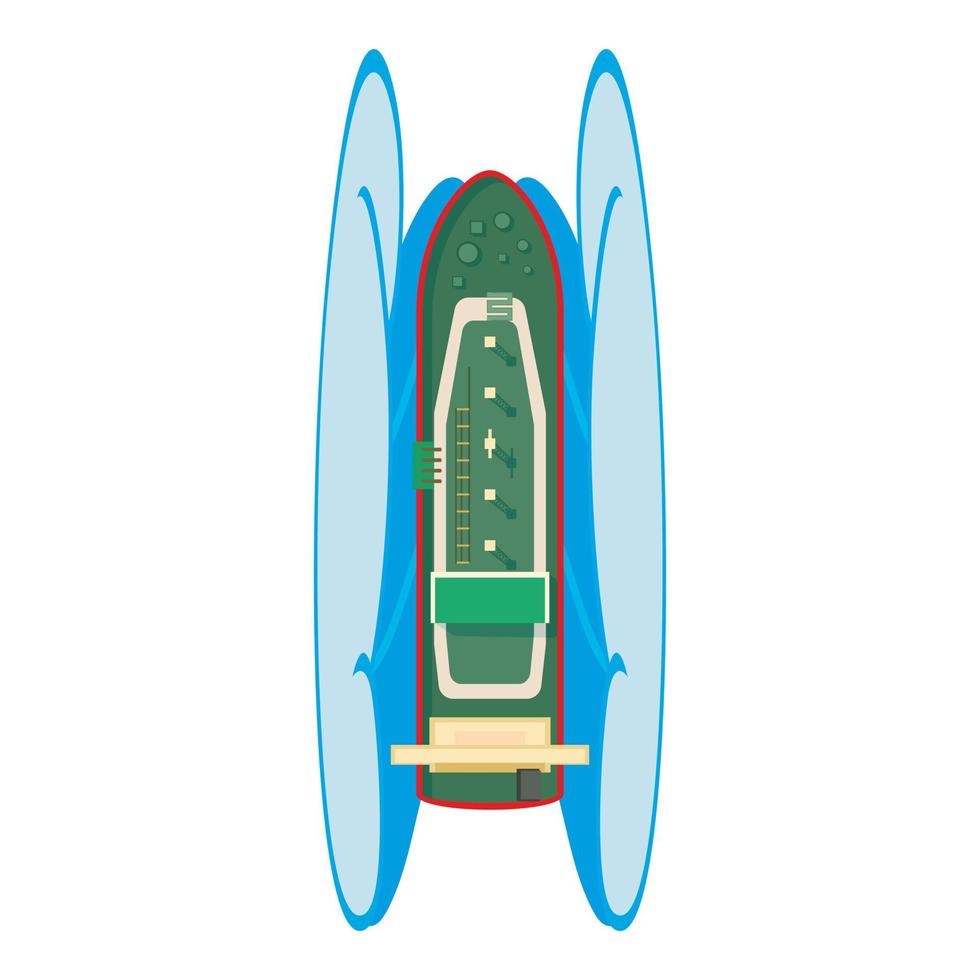 Bulk carrier icon isometric vector. Large modern cargo ship and ocean wave icon vector