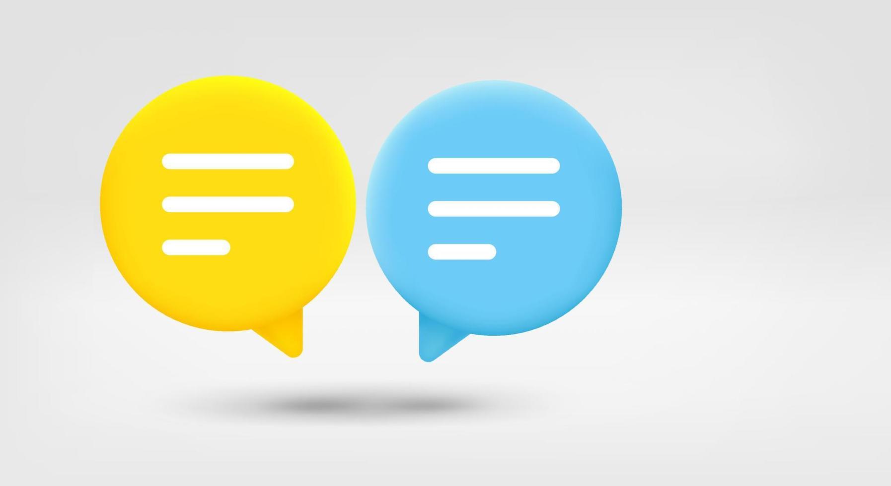 Speech bubbles. Dialog concept. 3d vector banner with copy space