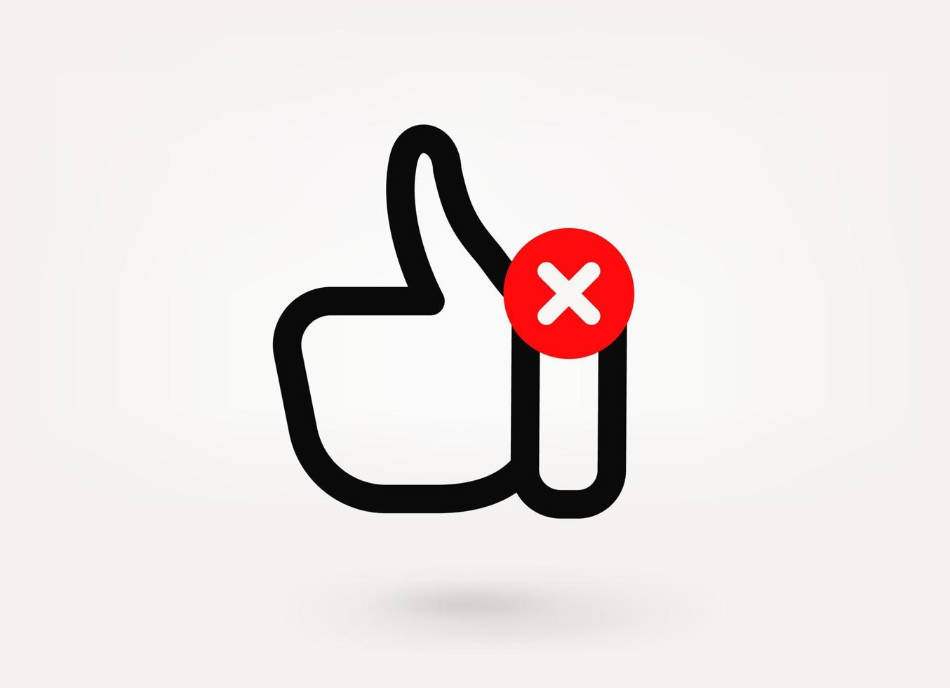 Thumbs up pictogram with ban mark. 3d vector icon