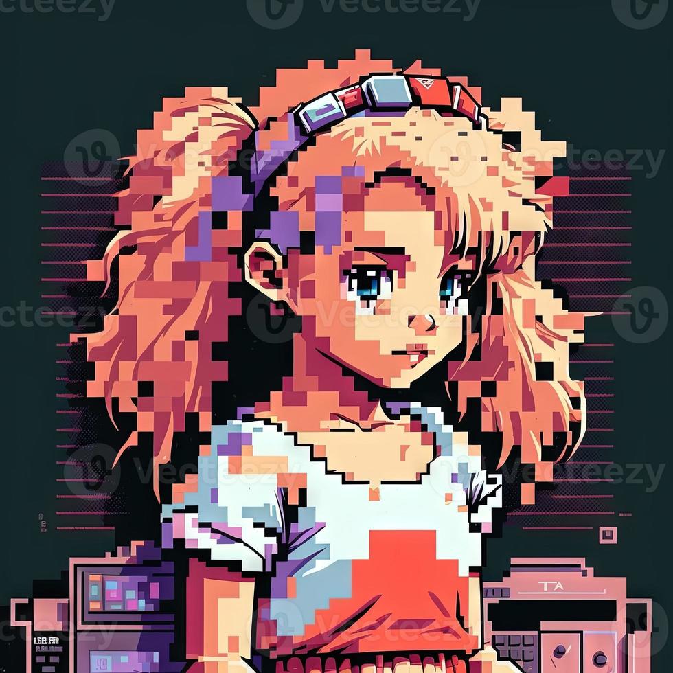 Girl 8-bit image photo