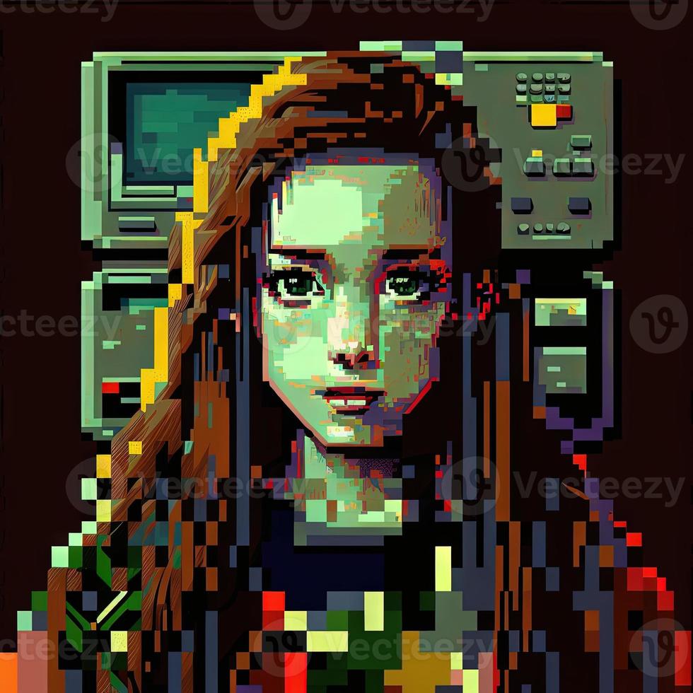 Girl 8-bit image photo