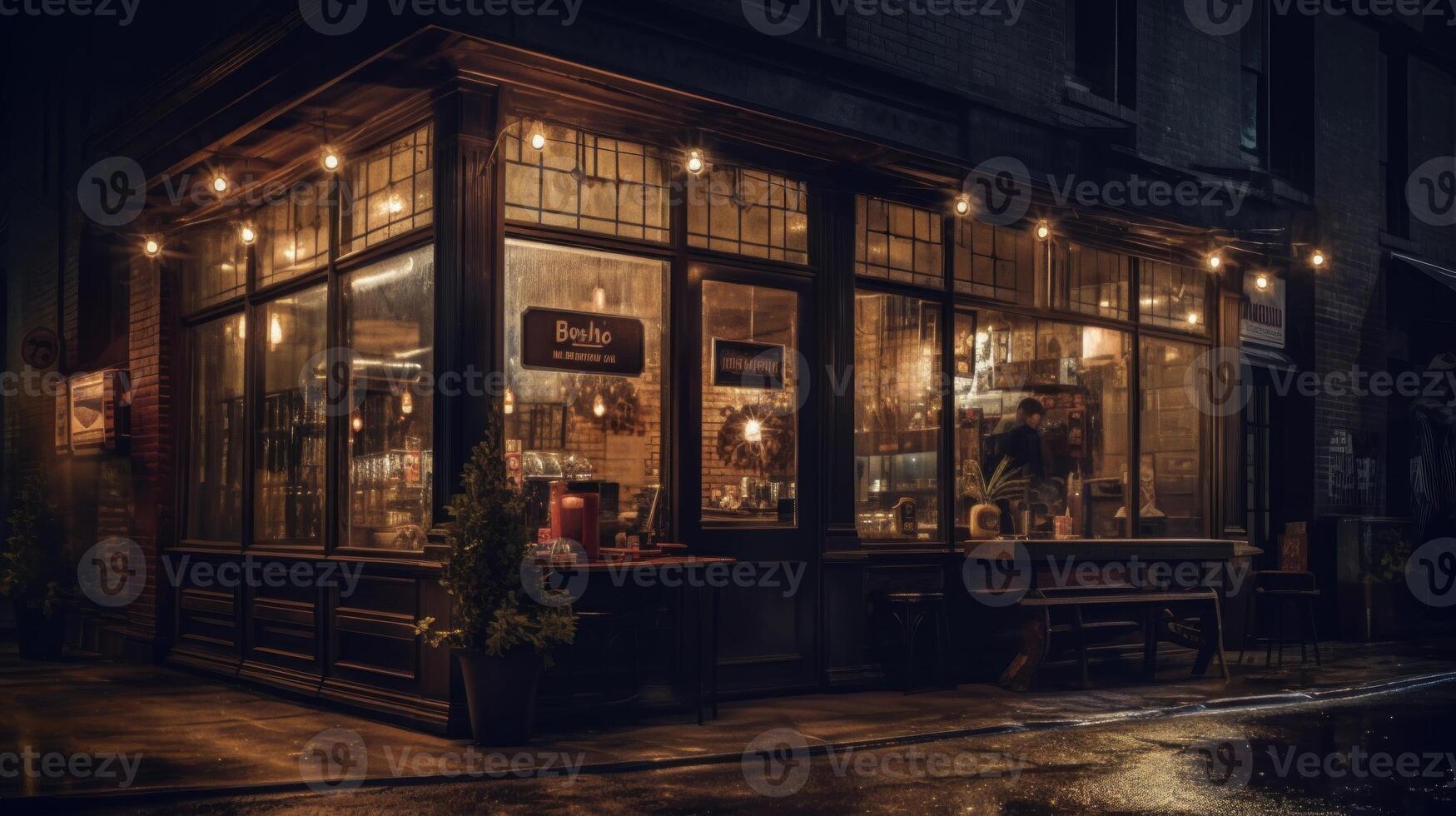 A moody digital photo manipulation of a coffee shop