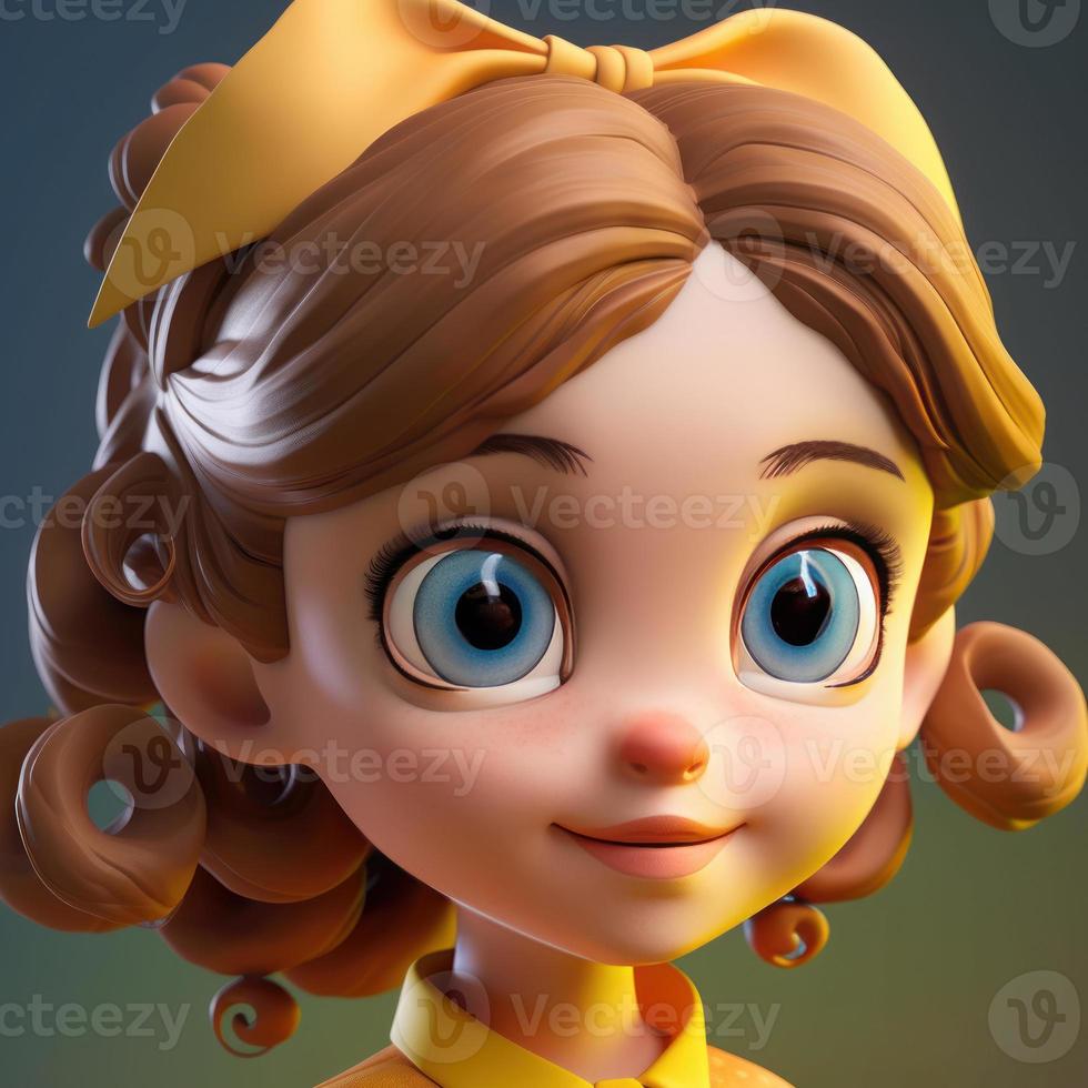 Big moist eyes dreamy excited super cute girl genrative AI photo