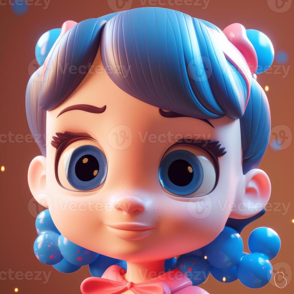 A little cute girl with big dreamy eyes photo