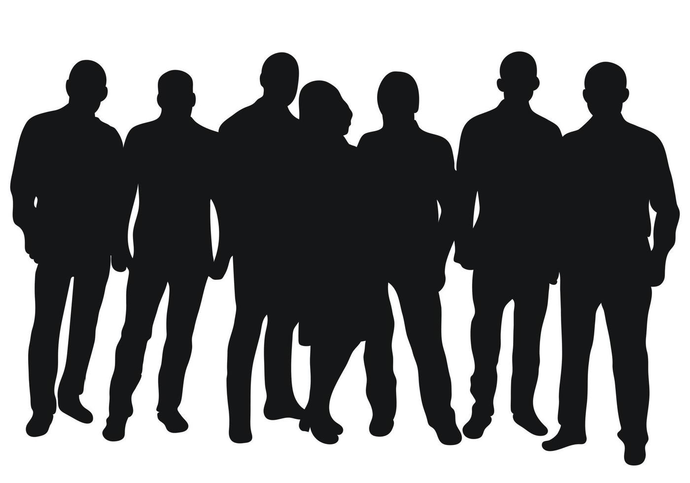 Friendship of people, men and women, hugs of relatives, silhouettes of hugging girls and guys, the concept of a warm meeting, family, love, unity vector