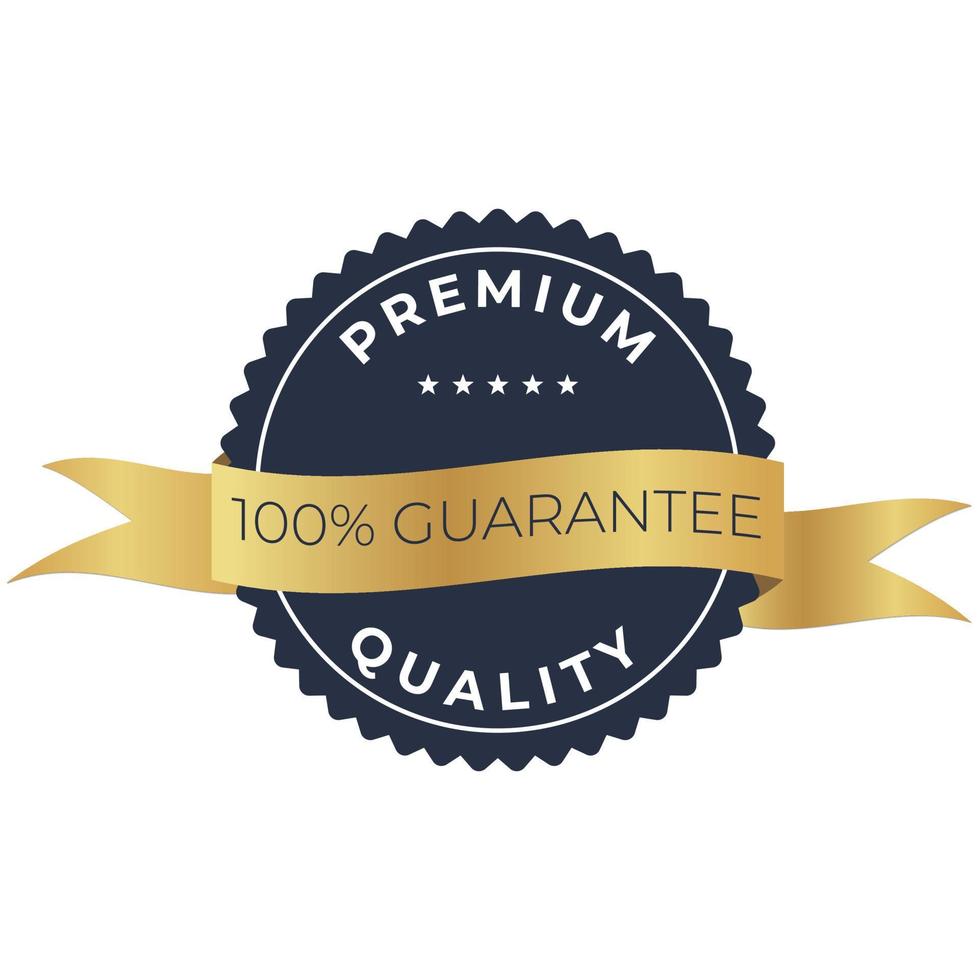 Guaranteed premium quality gold sign round label Vector Image