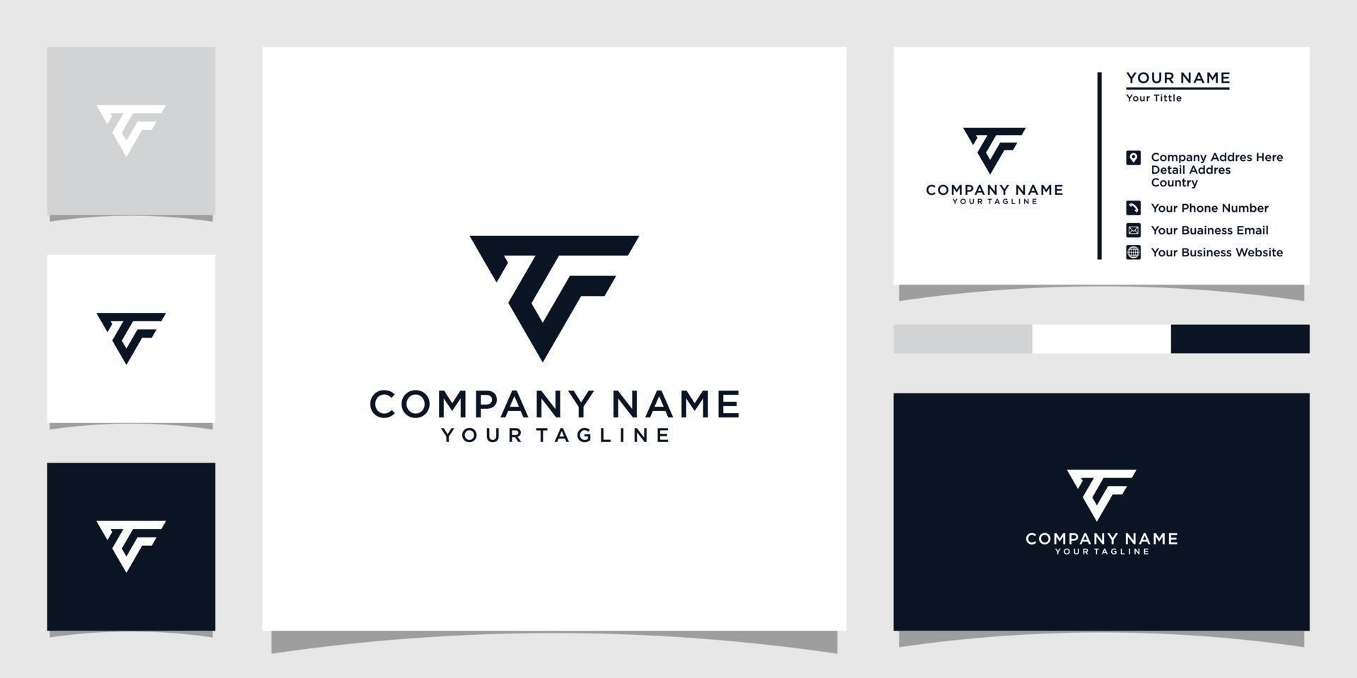 TF or FT initial letter logo design vector