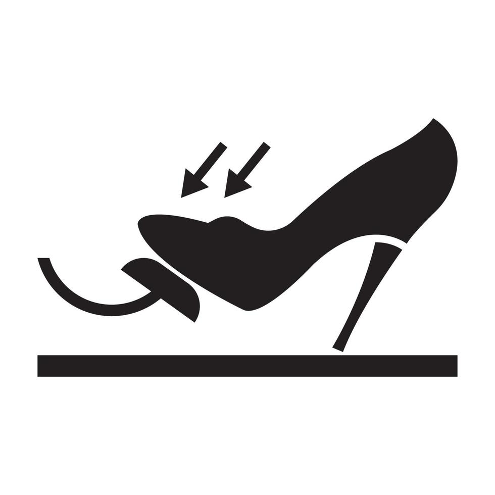 Foot in the Boot Presses Gas or Brake Pedal icon vector