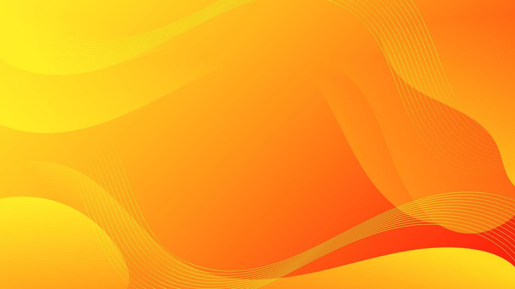 Abstract Gradient yellow Orange liquid Wave Background vector