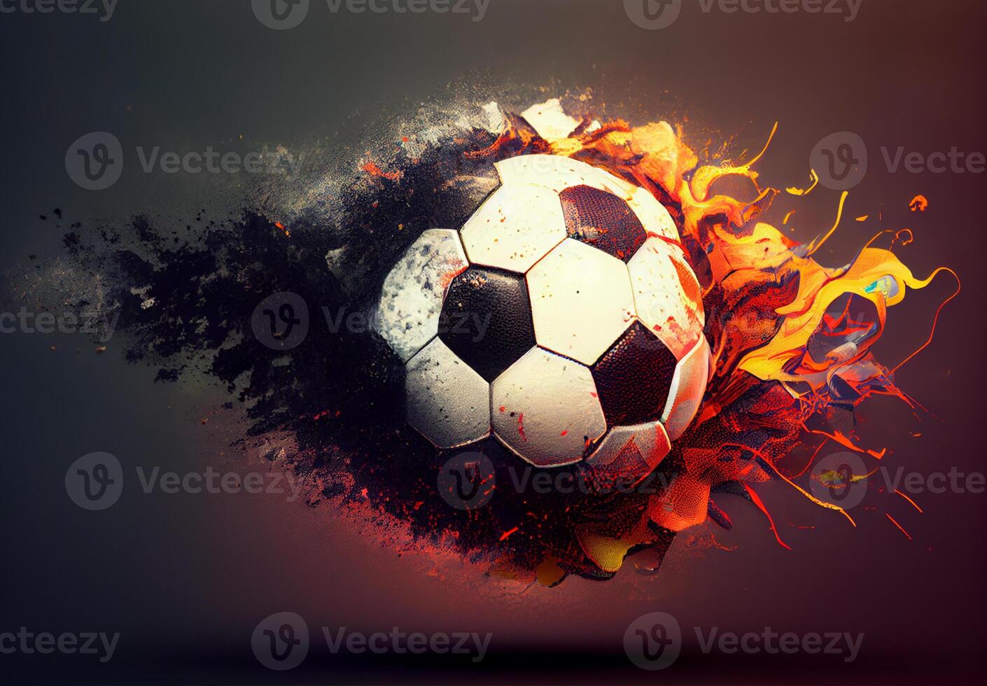 Abstract sports poster soccer ball - image photo