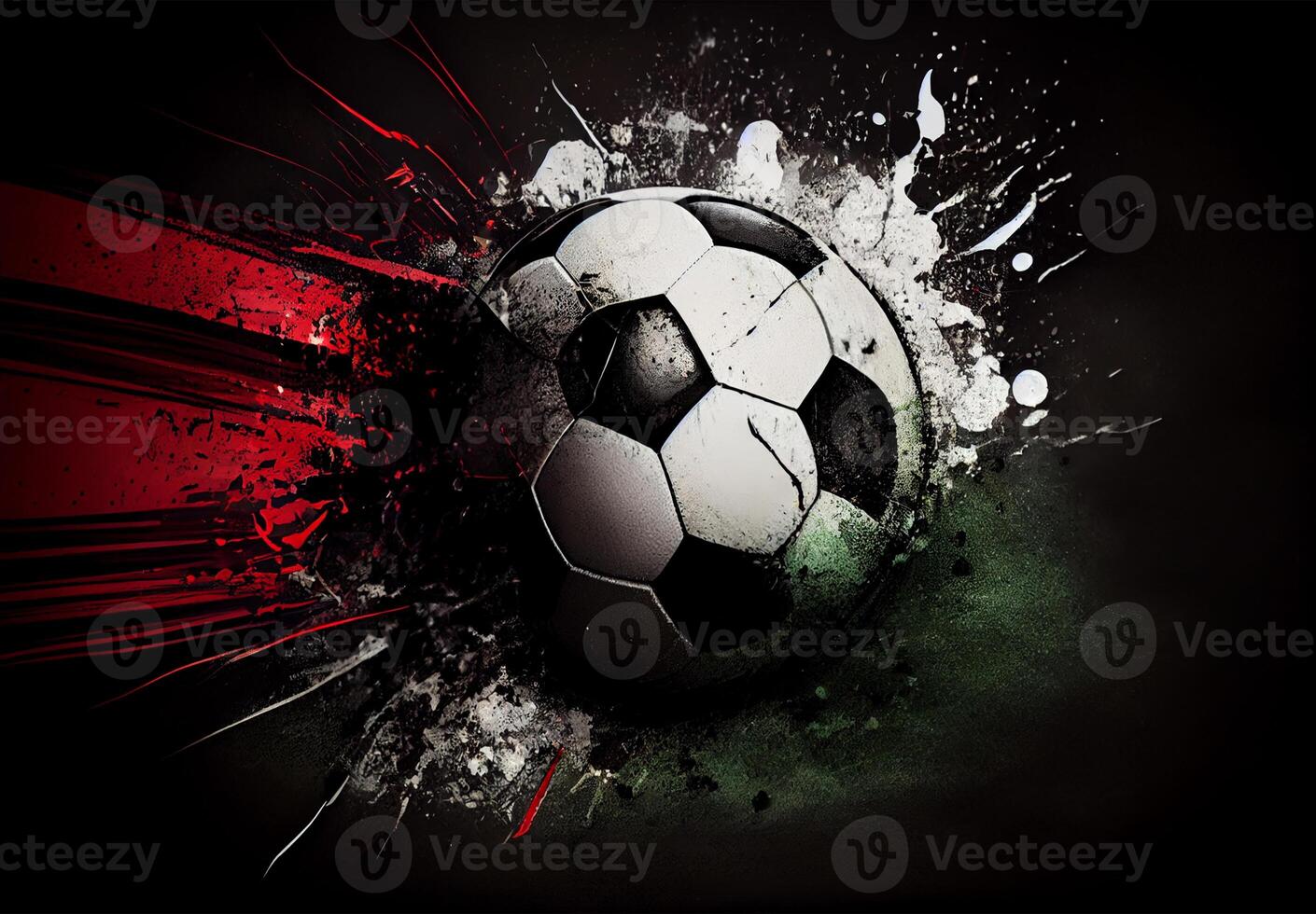 Abstract sports poster soccer ball - image photo