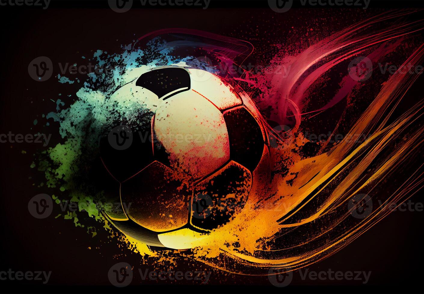 Abstract sports poster soccer ball - image photo