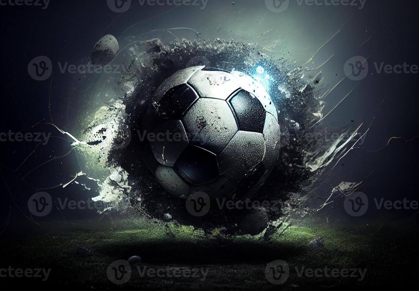 Abstract sports poster soccer ball - image photo