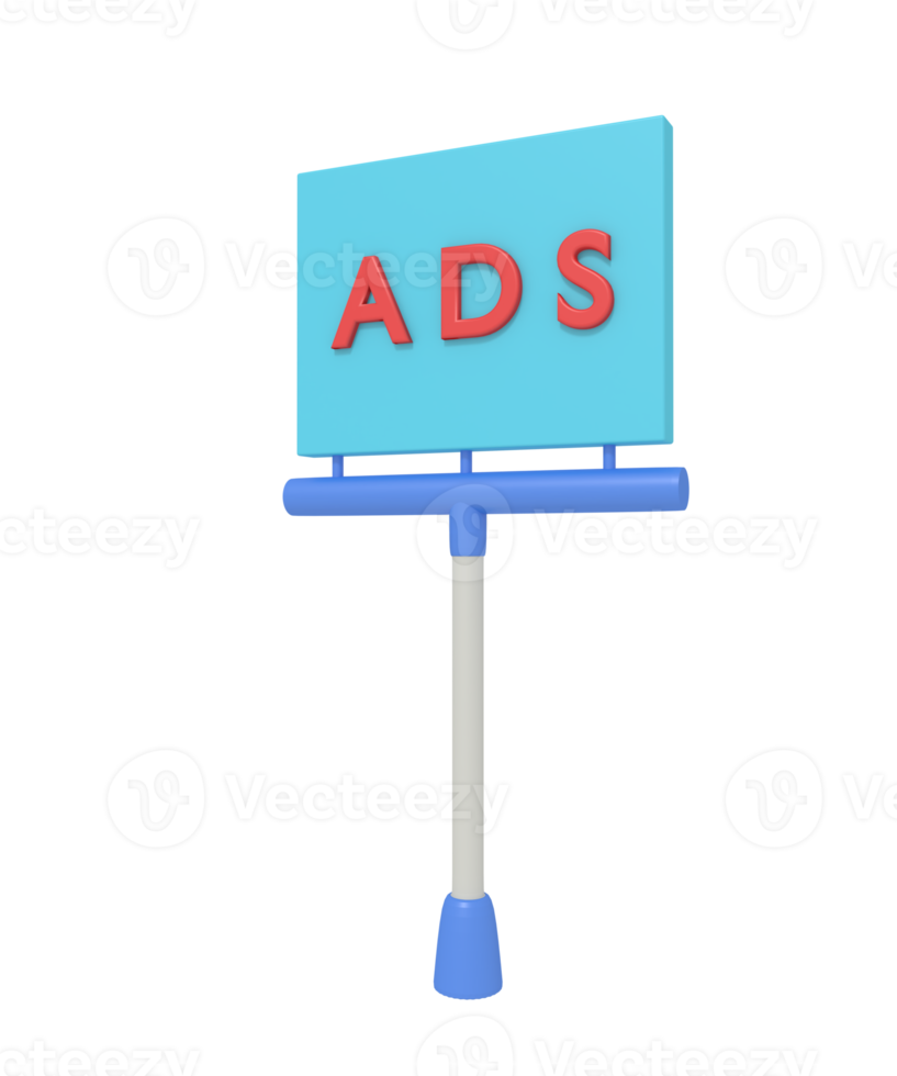3d illustration of advertising billboards png