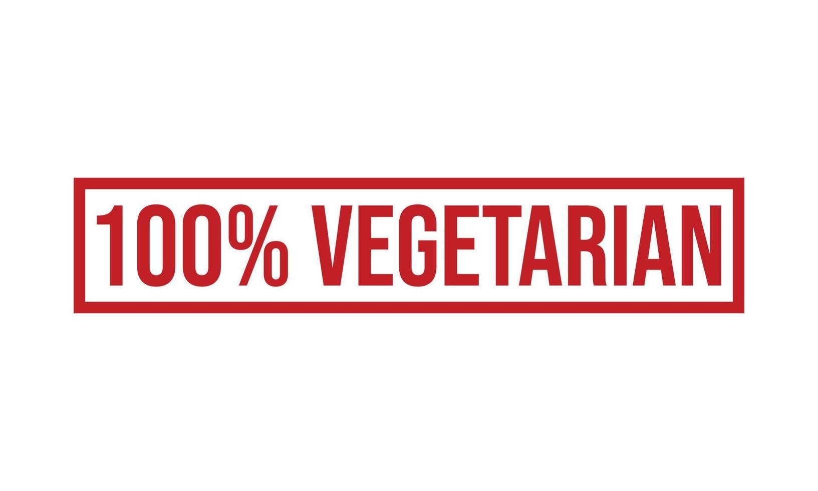 100 Percent Vegetarian Rubber Stamp vector