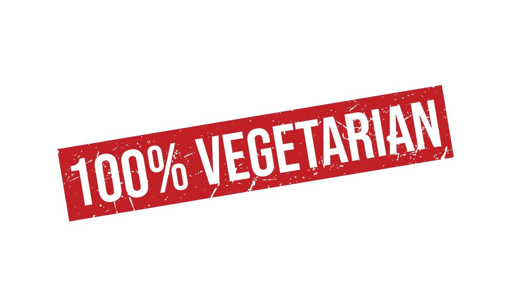 100 Percent Vegetarian Rubber Stamp vector