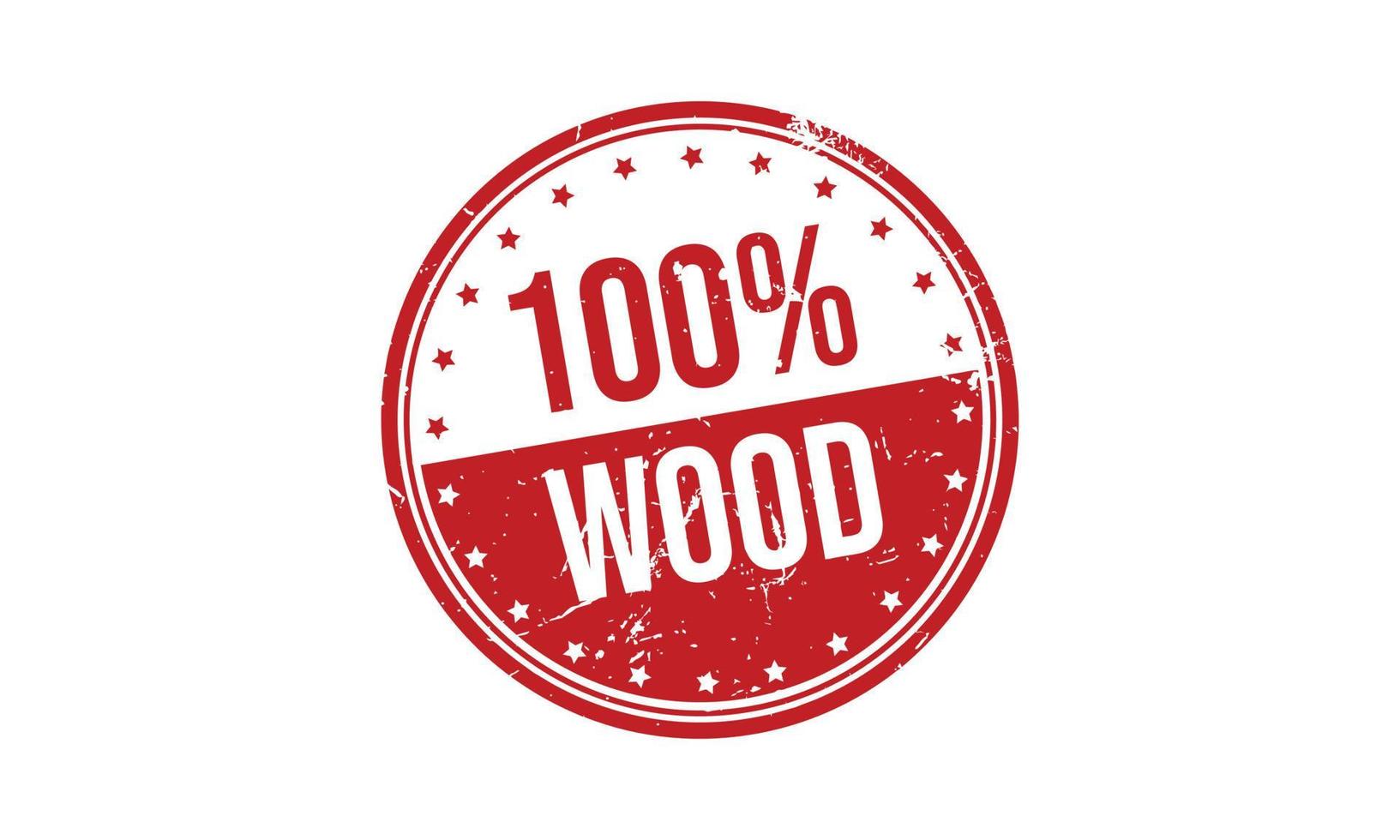 100 Percent Wood Rubber Stamp vector