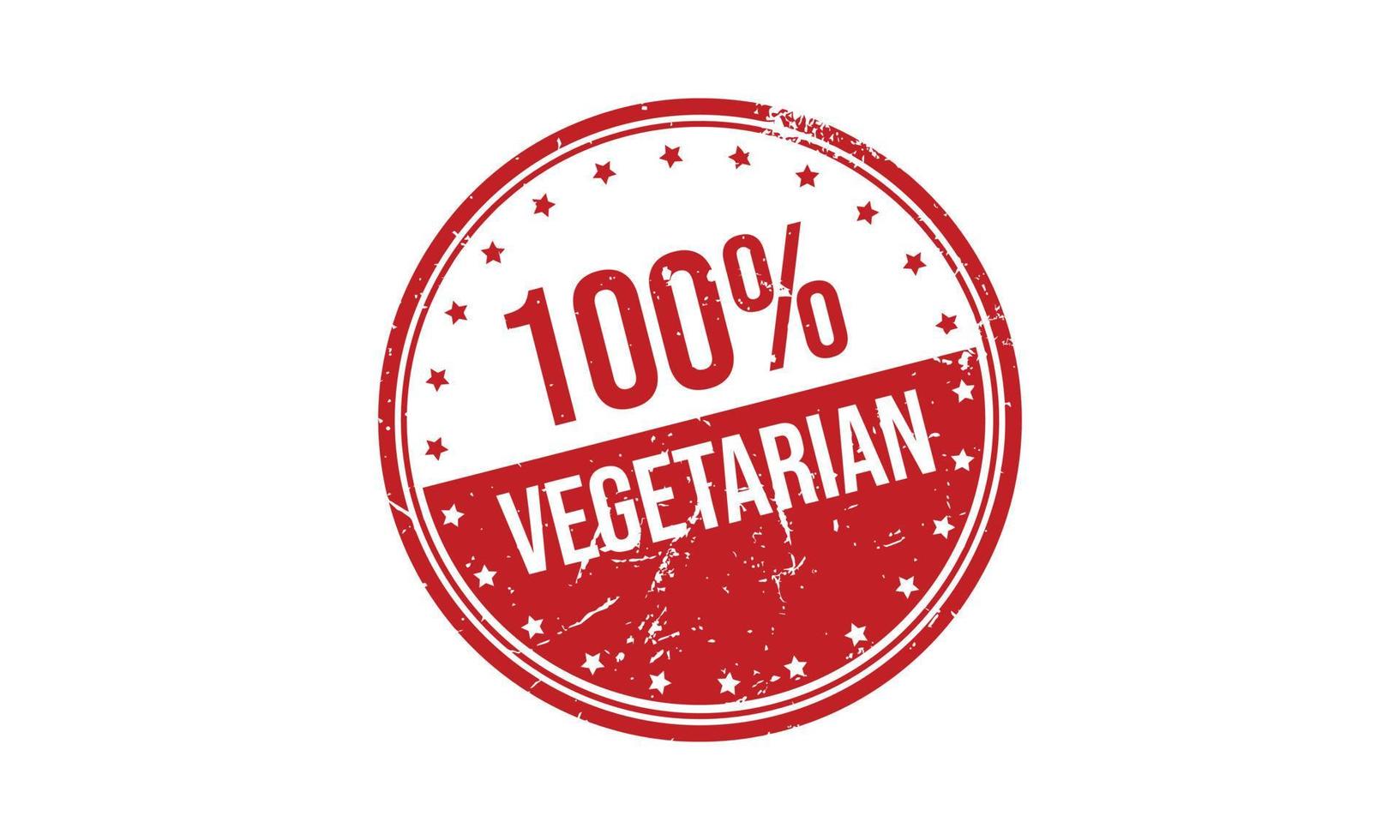 100 Percent Vegetarian Rubber Stamp vector