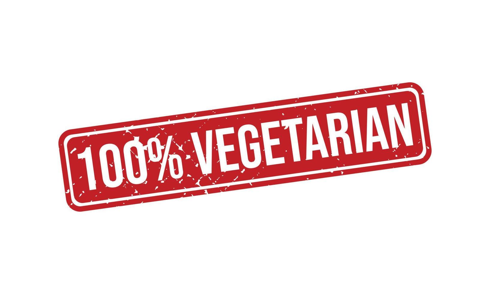 100 Percent Vegetarian Rubber Stamp vector