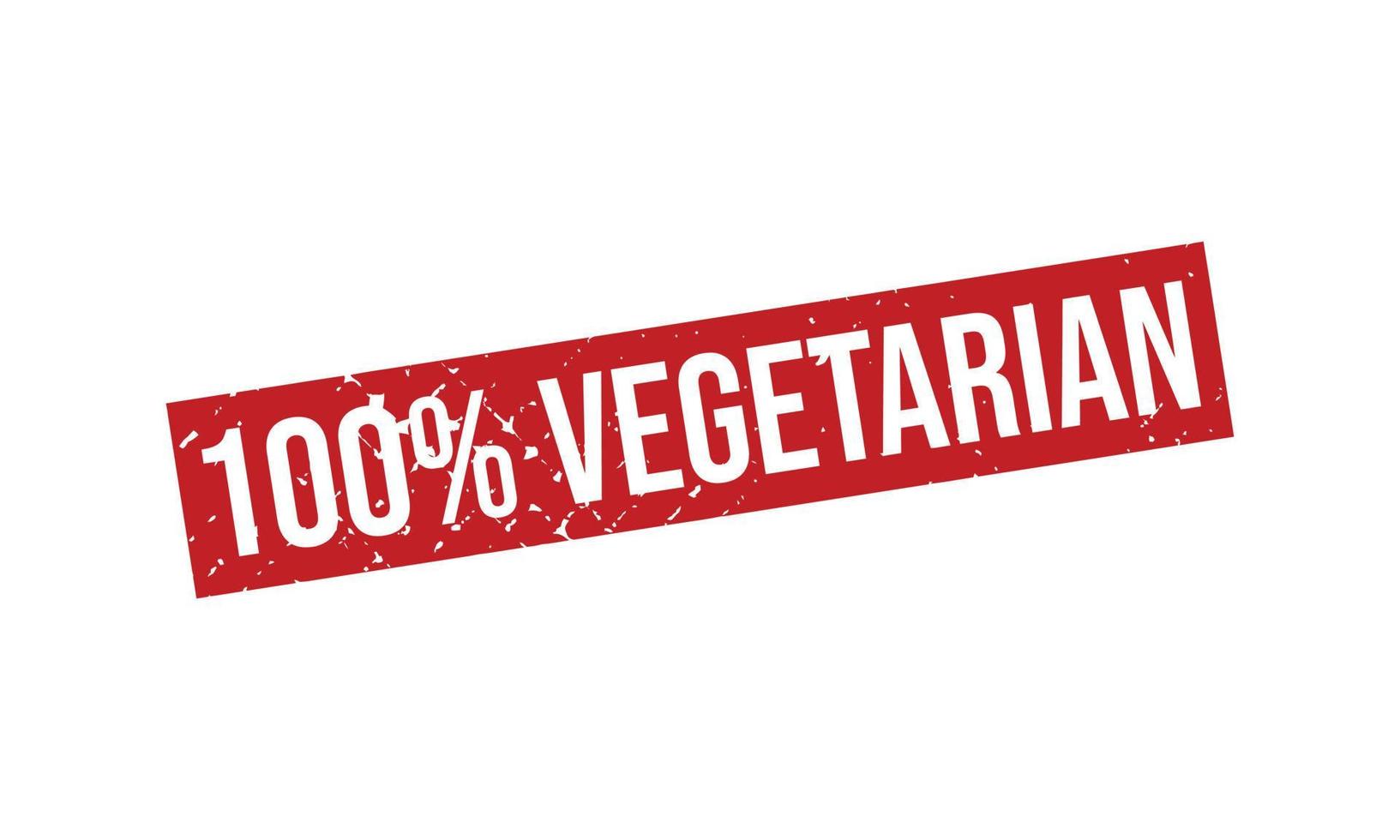 100 Percent Vegetarian Rubber Stamp vector