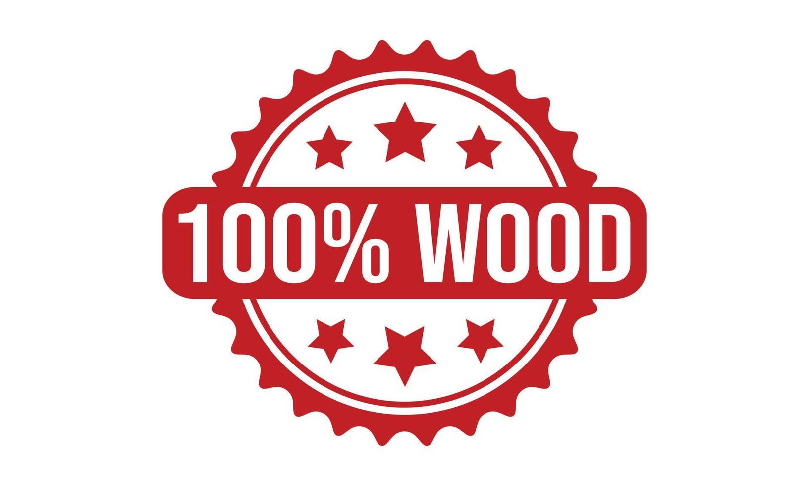 100 Percent Wood Rubber Stamp vector