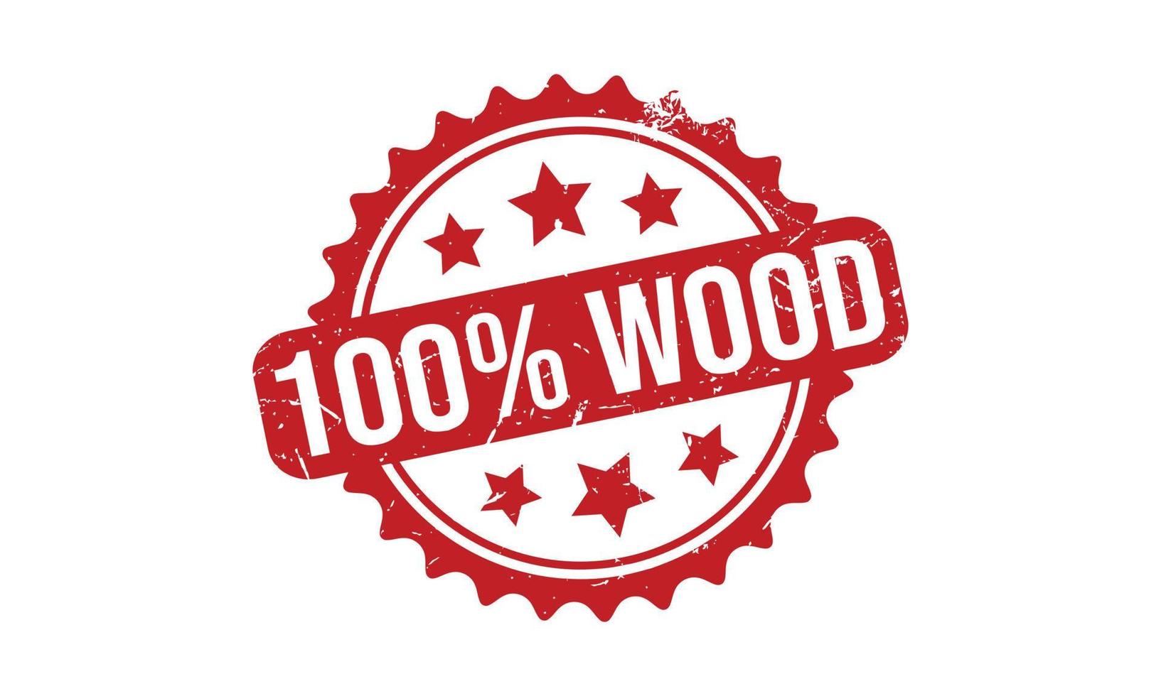 100 Percent Wood Rubber Stamp vector