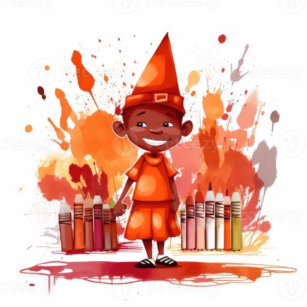 Clipart pencil kids cartoon graduation. Cartoon illustration with photo