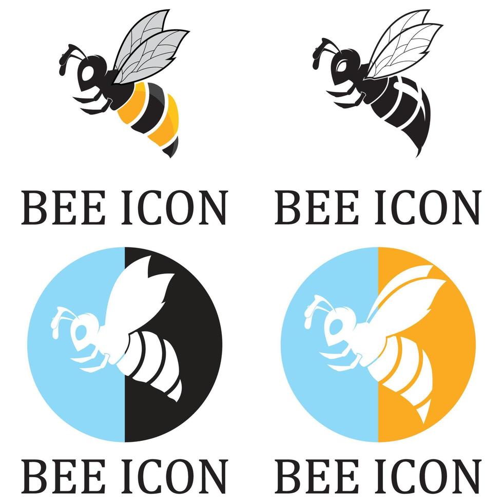 bee logo illustrations design icon vector