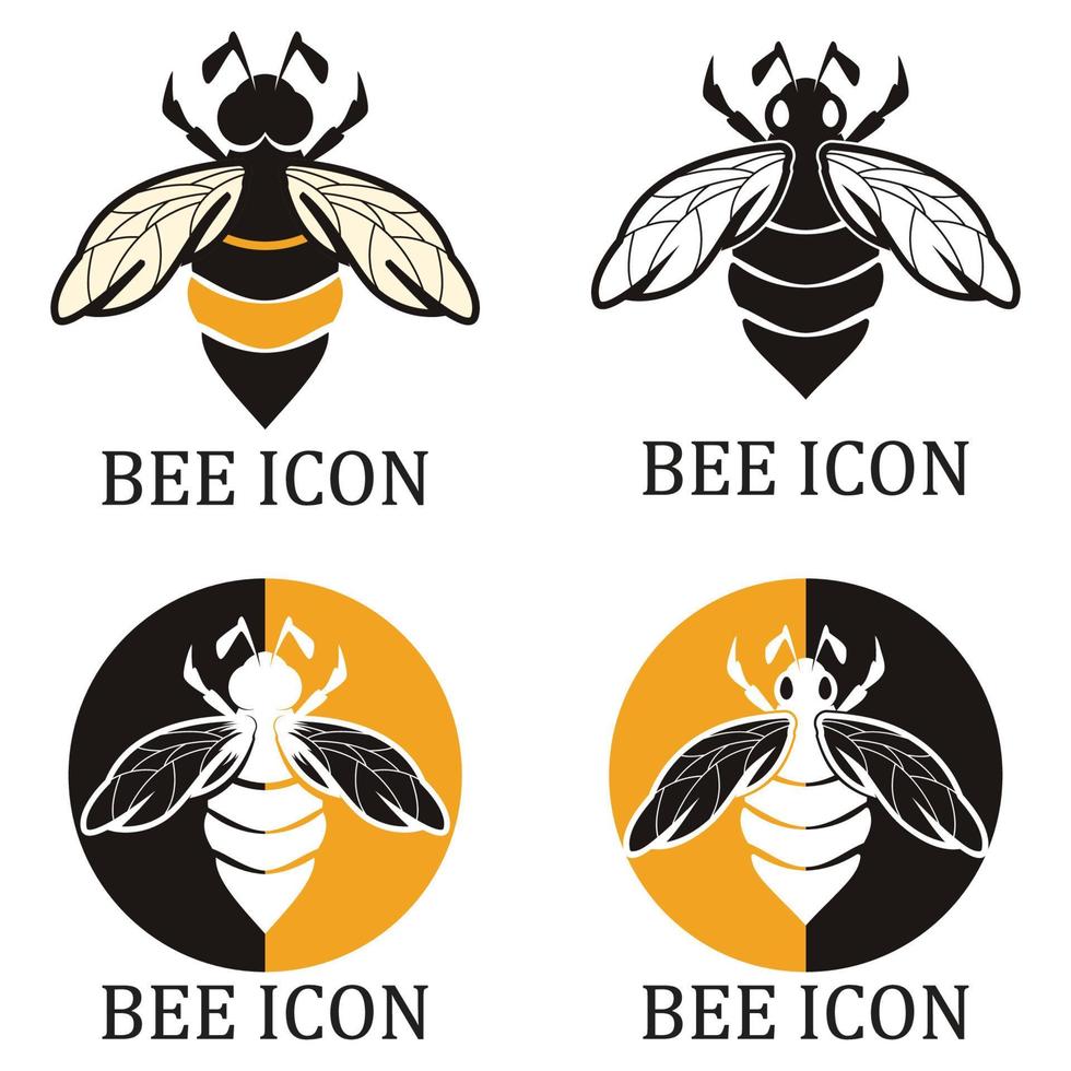 bee logo illustrations design icon vector