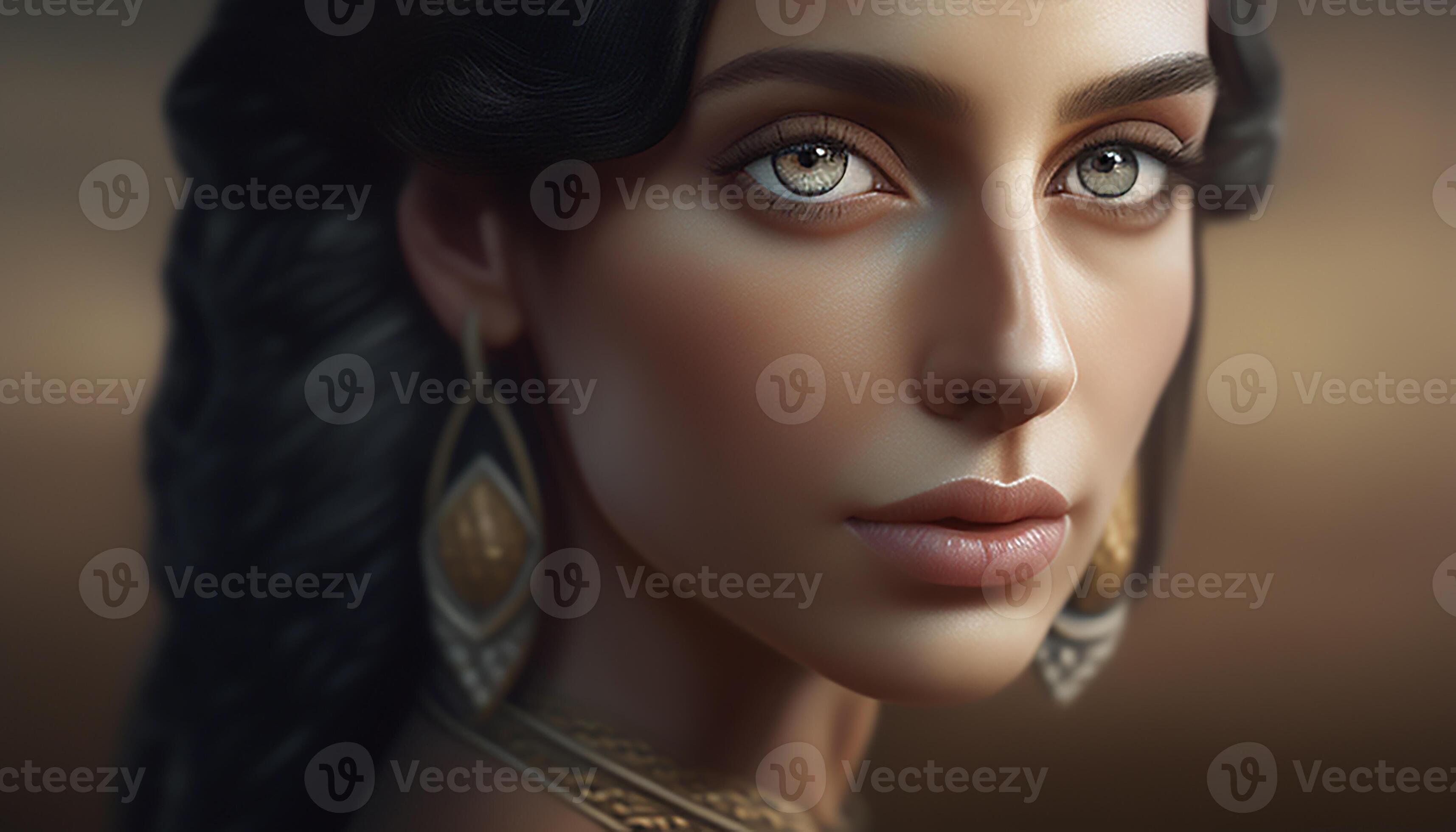 Sekhmet, portrait of a woman queen of ancient Egypt. Generative AI ...