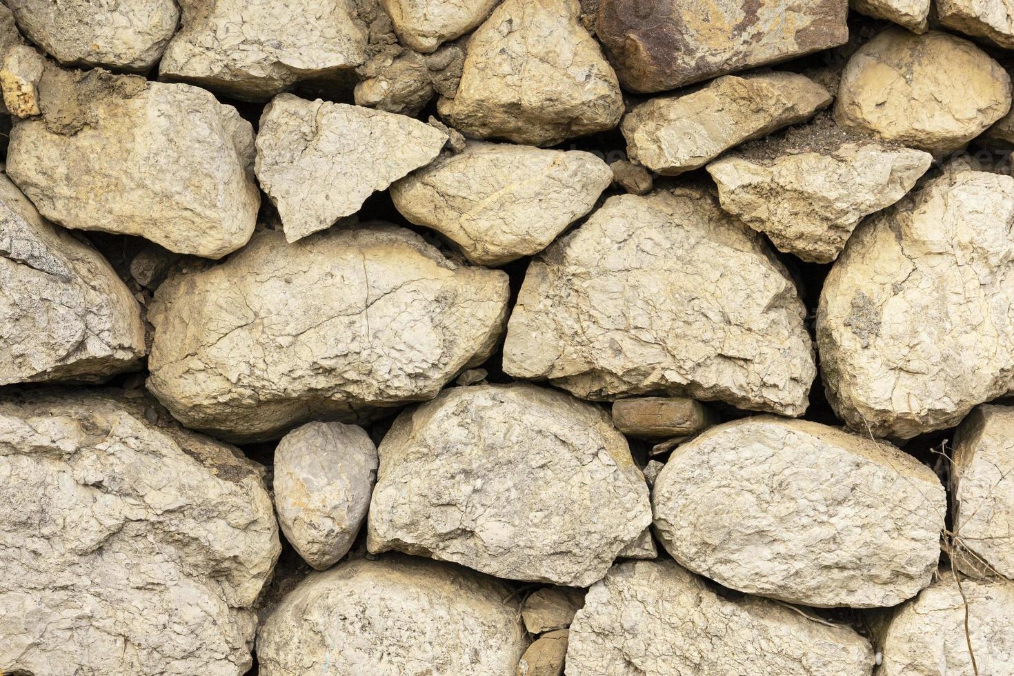 An ancient wall of stacked stone. background photo