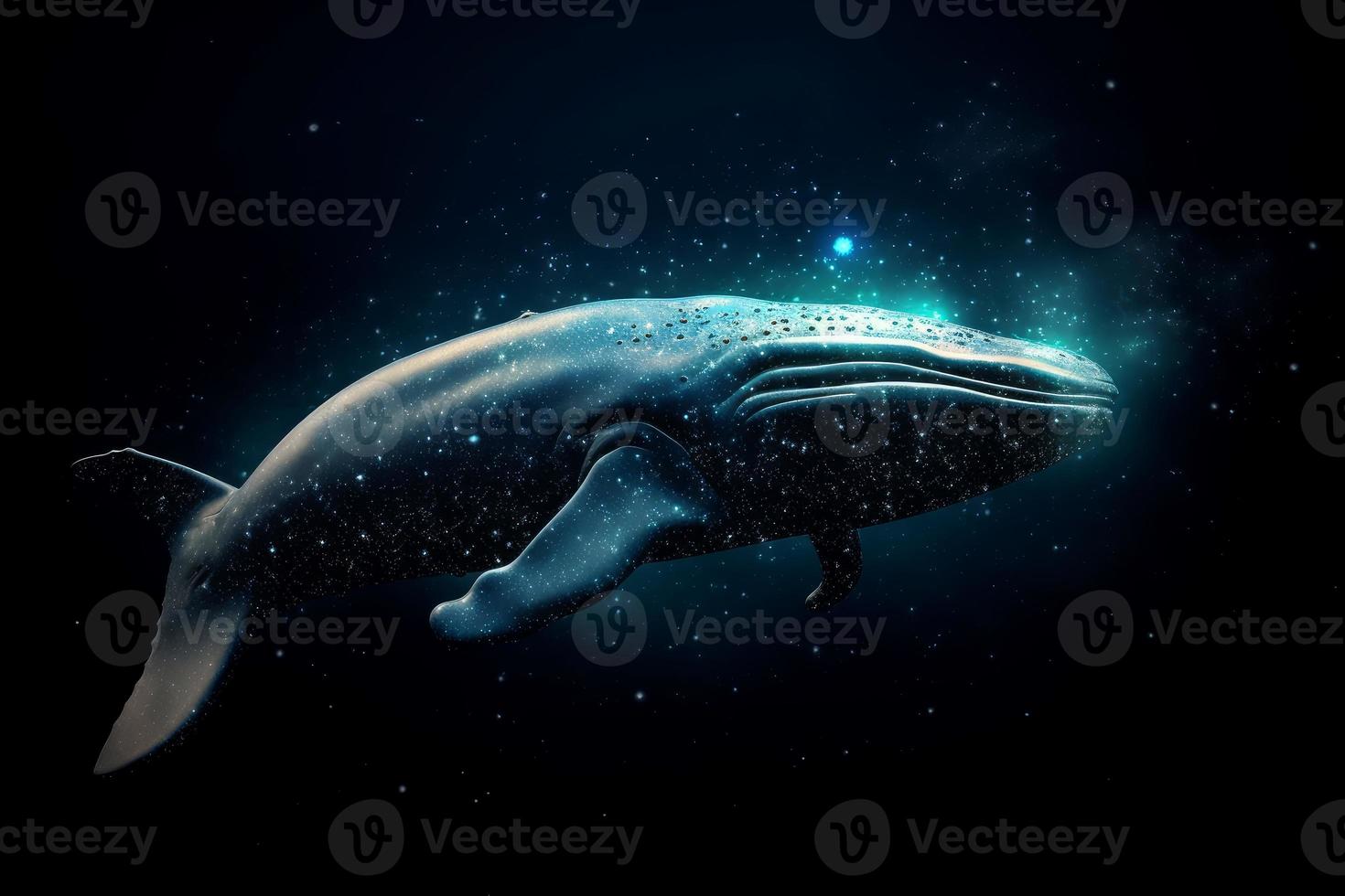 Beautiful heavenly whale. Generate Ai photo