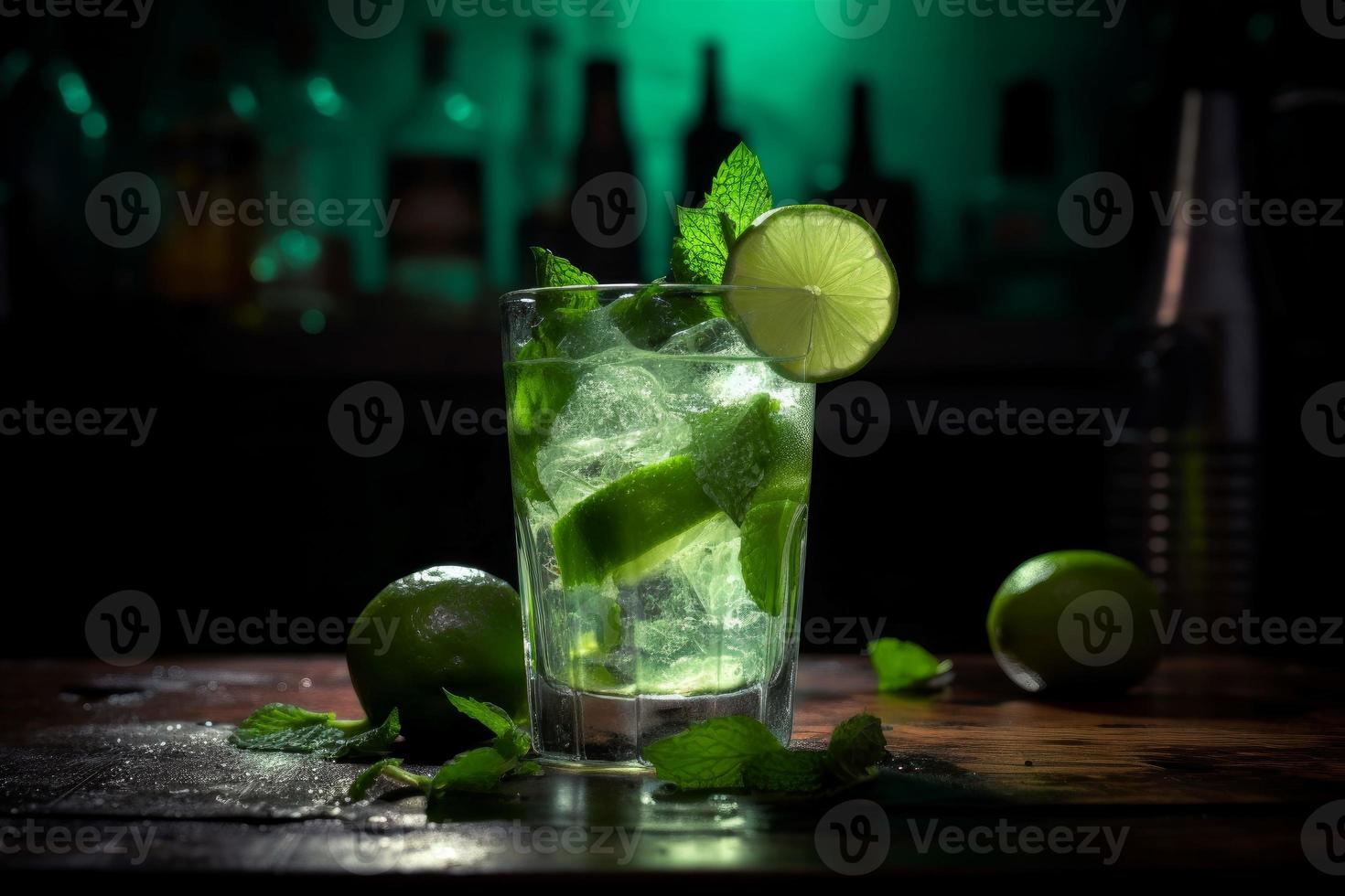 Mojito bar cocktail. Generate Ai photo