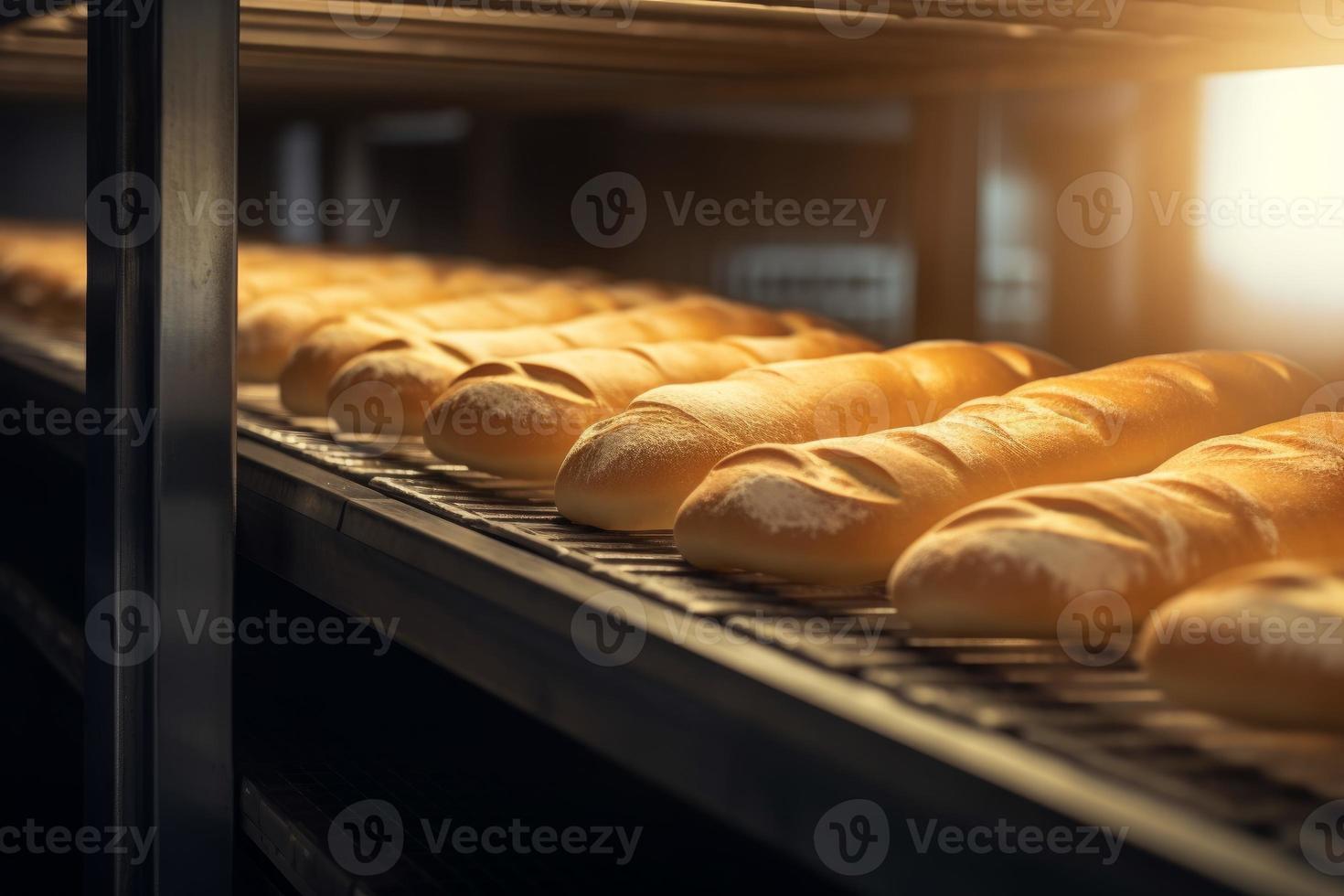 Bread bakery line. Generate Ai photo