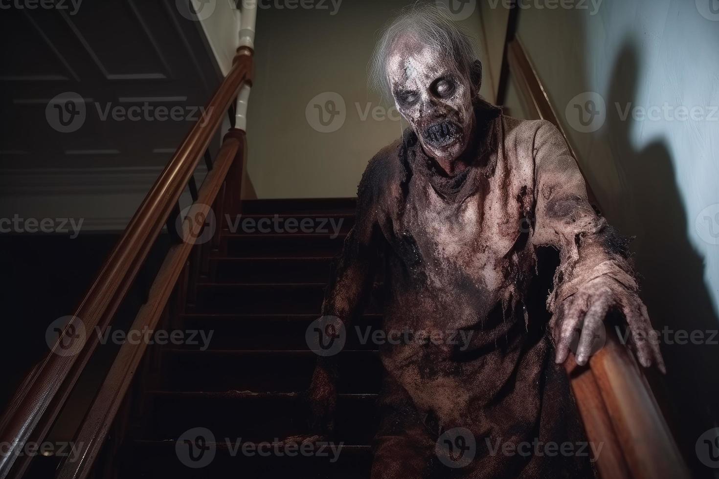 horror zombi casa. generar ai foto