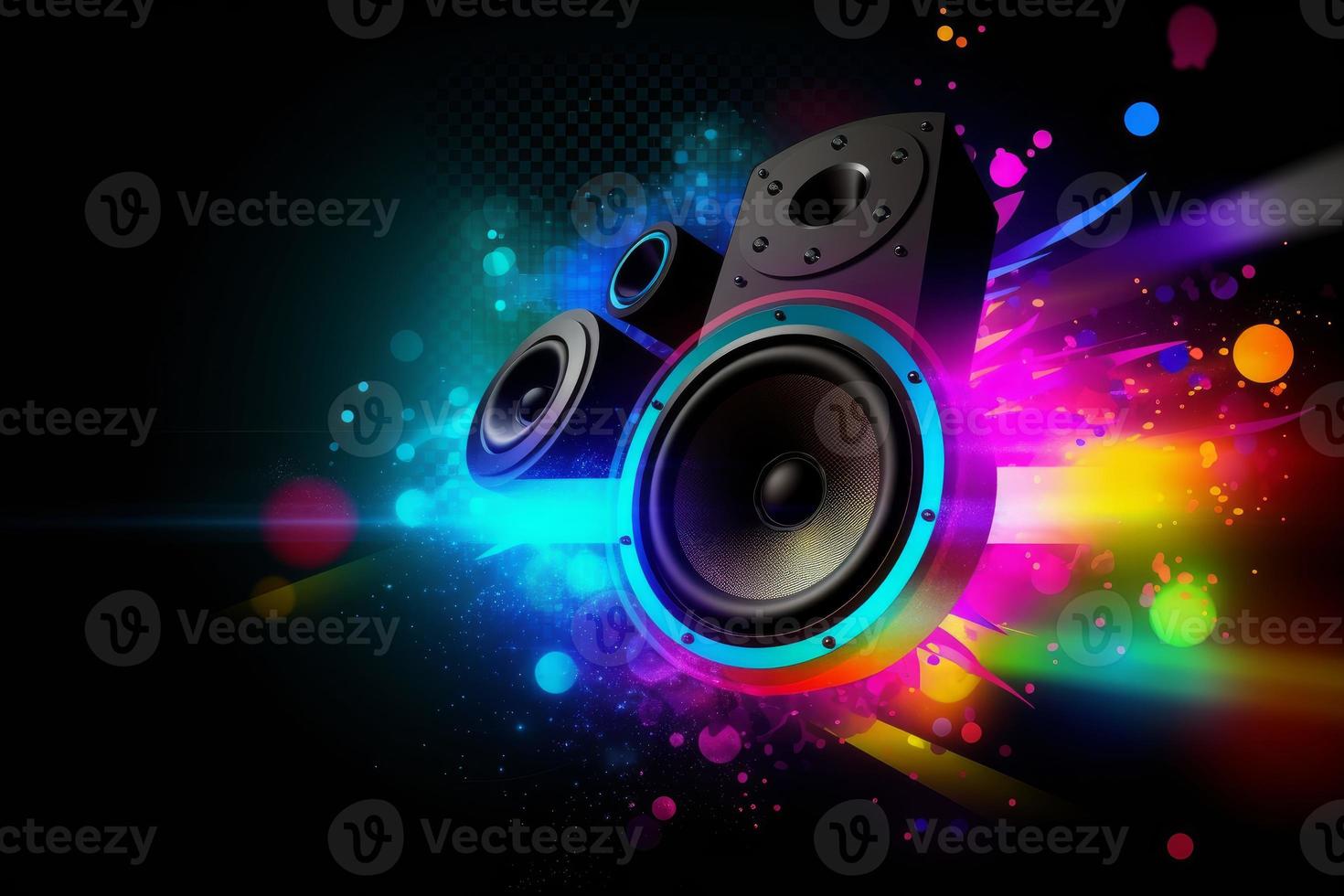 Loudspeaker music lights. Generate Ai photo